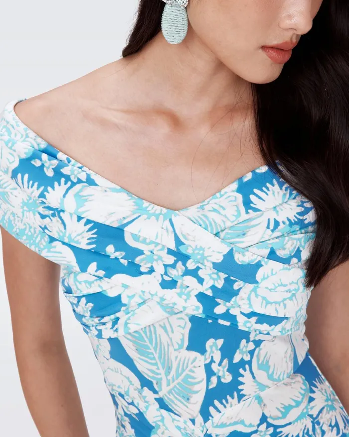 Stephen Dress June Bloom Blue Women DVF Dresses