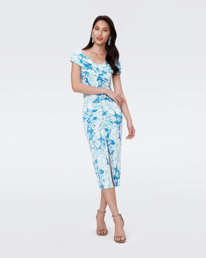 Stephen Dress June Bloom Blue Women DVF Dresses