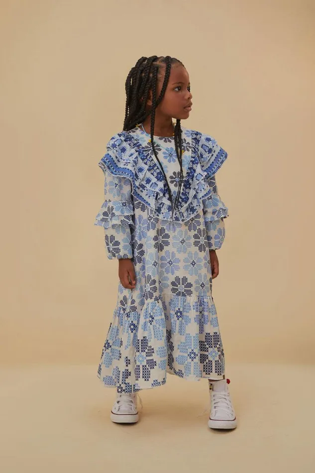 Stitched Flowers Kids Dress Women FARM Rio Gifts