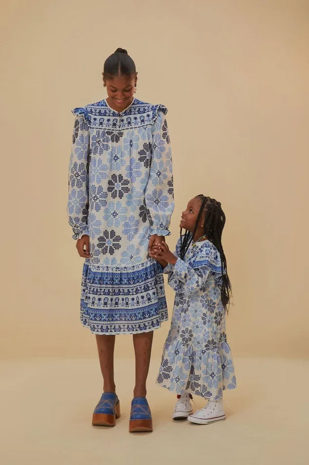 Stitched Flowers Kids Dress Women FARM Rio Gifts