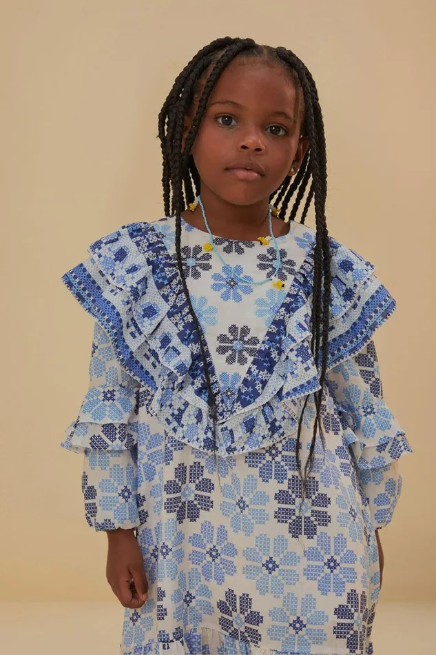Stitched Flowers Kids Dress Women FARM Rio Gifts