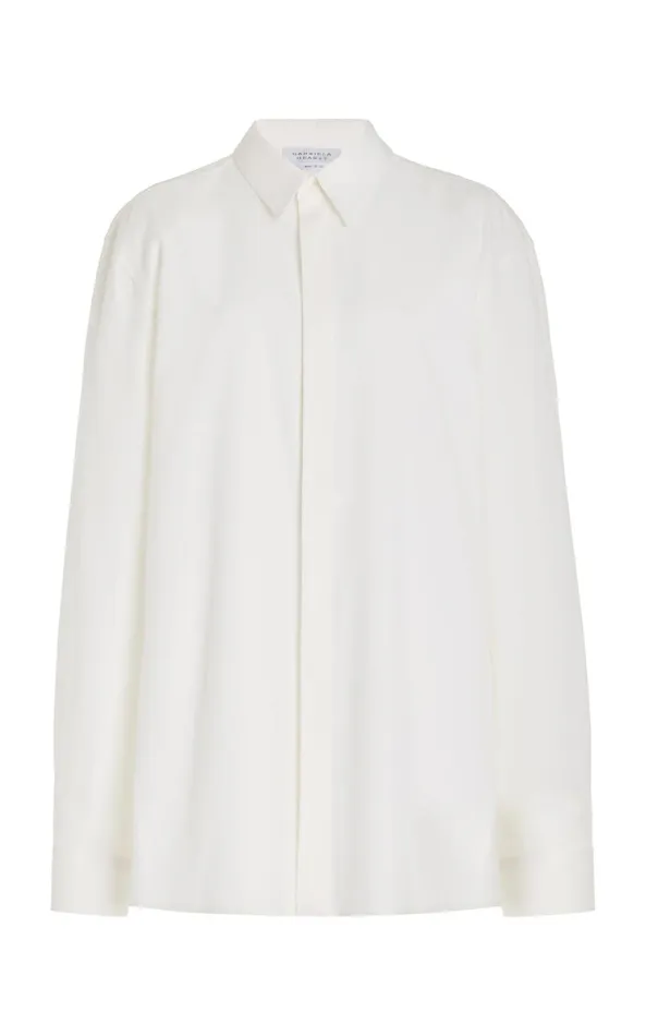 Suits Men Gabriela Hearst Nicolas Shirt In Ivory Silk Wool Cady