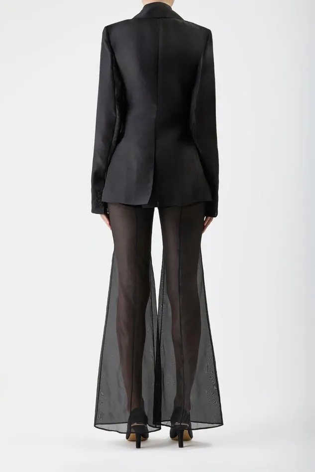 Suits Women Gabriela Hearst Leiva Sheer Blazer In Black Silk Organza