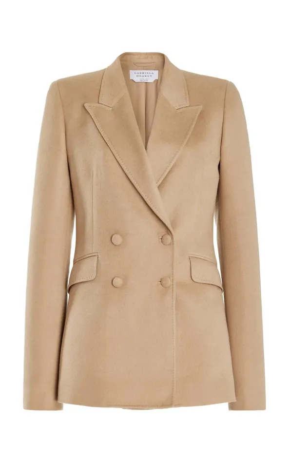 Suits Women Gabriela Hearst Stephanie Blazer In Camel Winter Silk