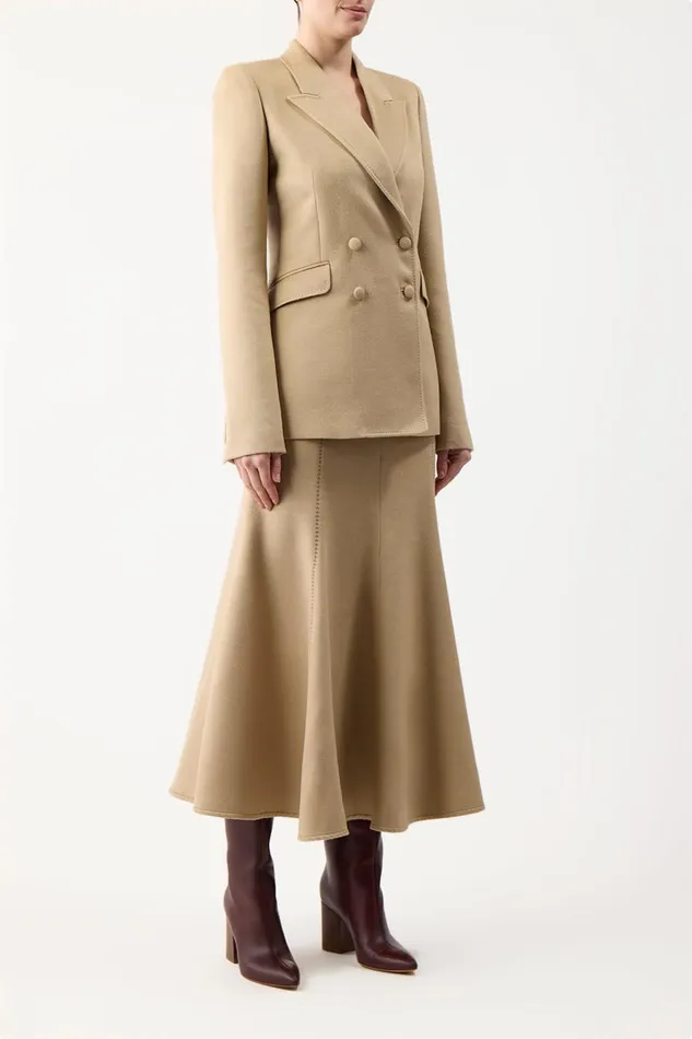 Suits Women Gabriela Hearst Stephanie Blazer In Camel Winter Silk