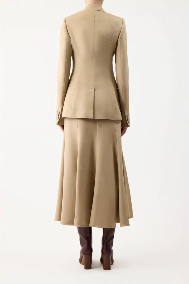 Suits Women Gabriela Hearst Stephanie Blazer In Camel Winter Silk