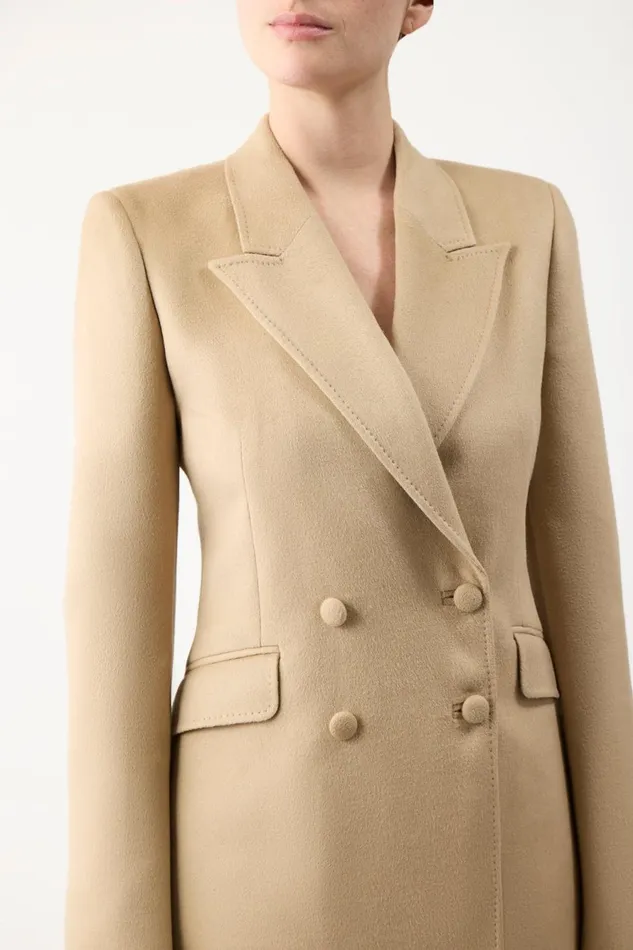 Suits Women Gabriela Hearst Stephanie Blazer In Camel Winter Silk