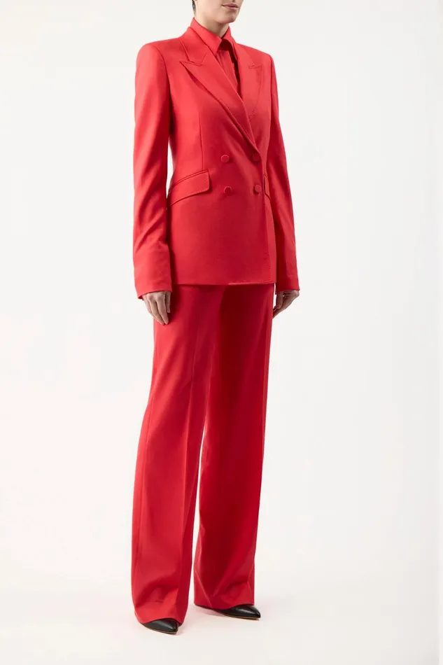 Suits Women Gabriela Hearst Stephanie Blazer In Red Topaz Superfine Wool