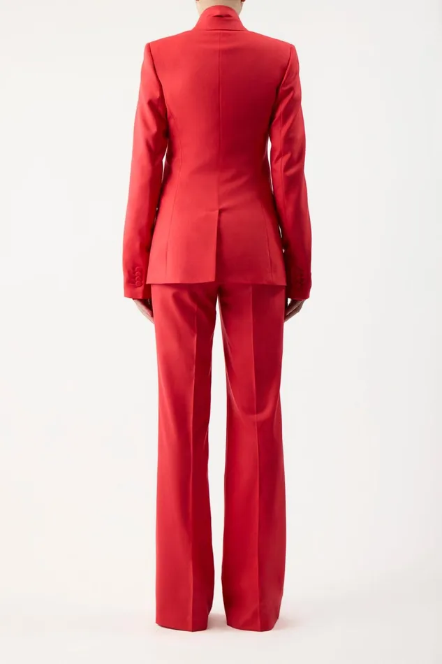 Suits Women Gabriela Hearst Stephanie Blazer In Red Topaz Superfine Wool