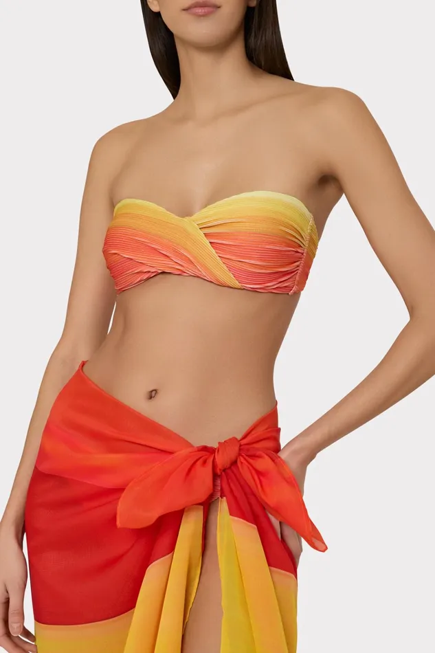 Sunset Stripe Chiffon Sarong Multi Women Milly Swim and Coverups