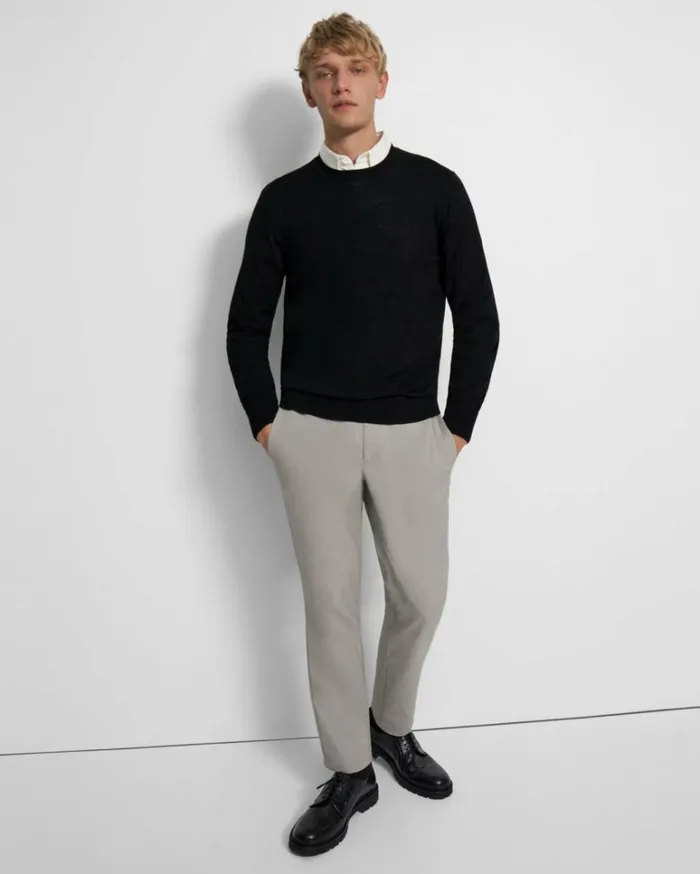 Sweaters Cardigans Men Theory Crewneck Sweater In Regal Wool Black Sweaters Cardigans Men Theory Crewneck Sweater In Regal Wool Black