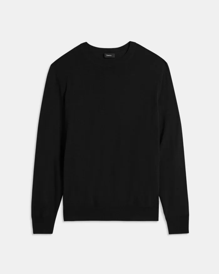 Sweaters Cardigans Men Theory Crewneck Sweater In Regal Wool Black Sweaters Cardigans Men Theory Crewneck Sweater In Regal Wool Black