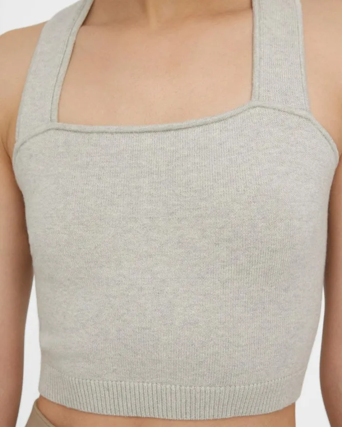 Sweaters Cardigans Women Theory Cropped Tank Top In CottonCashmere Light Heather Grey Sweaters Cardigans Women Theory Cropped Tank Top In CottonCashmere Light Heather Grey