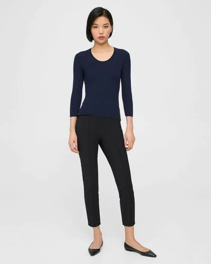 Sweaters Cardigans Women Theory Scoop Neck Sweater In Regal Wool Deep Navy Sweaters Cardigans Women Theory Scoop Neck Sweater In Regal Wool Deep Navy