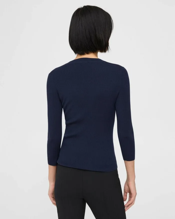 Sweaters Cardigans Women Theory Scoop Neck Sweater In Regal Wool Deep Navy Sweaters Cardigans Women Theory Scoop Neck Sweater In Regal Wool Deep Navy