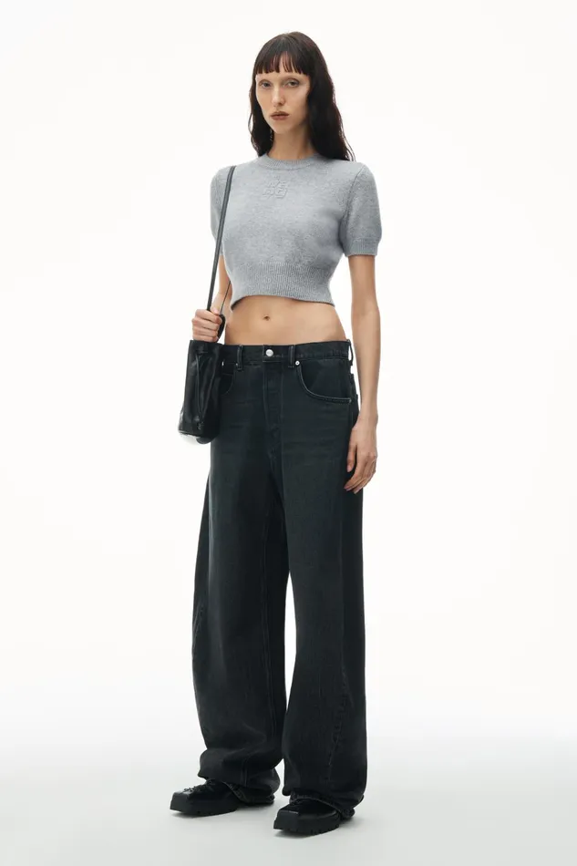 Sweaters Women Alexander Wang Short Sleeve Cropped Pullover