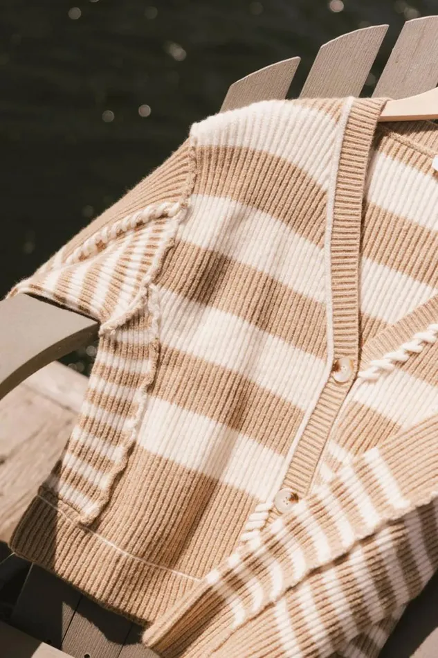 Sweaters Women Bohme Yannah Striped Cardigan In Camel Camel