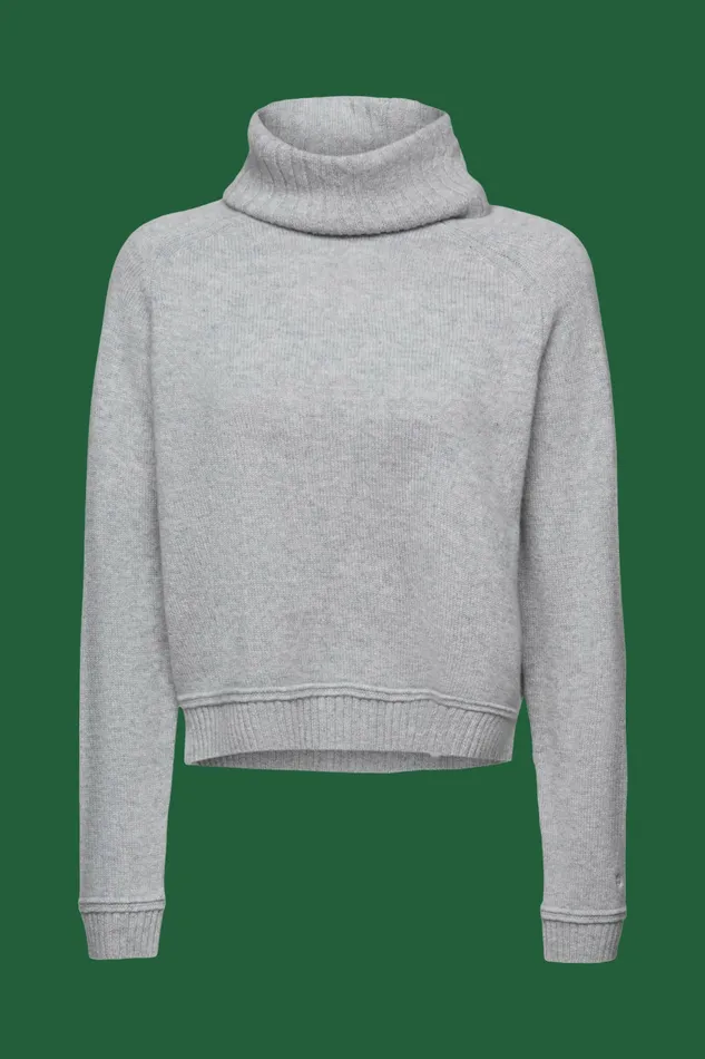Sweaters Women Esprit Cashmere Turtleneck Sweater Light Grey