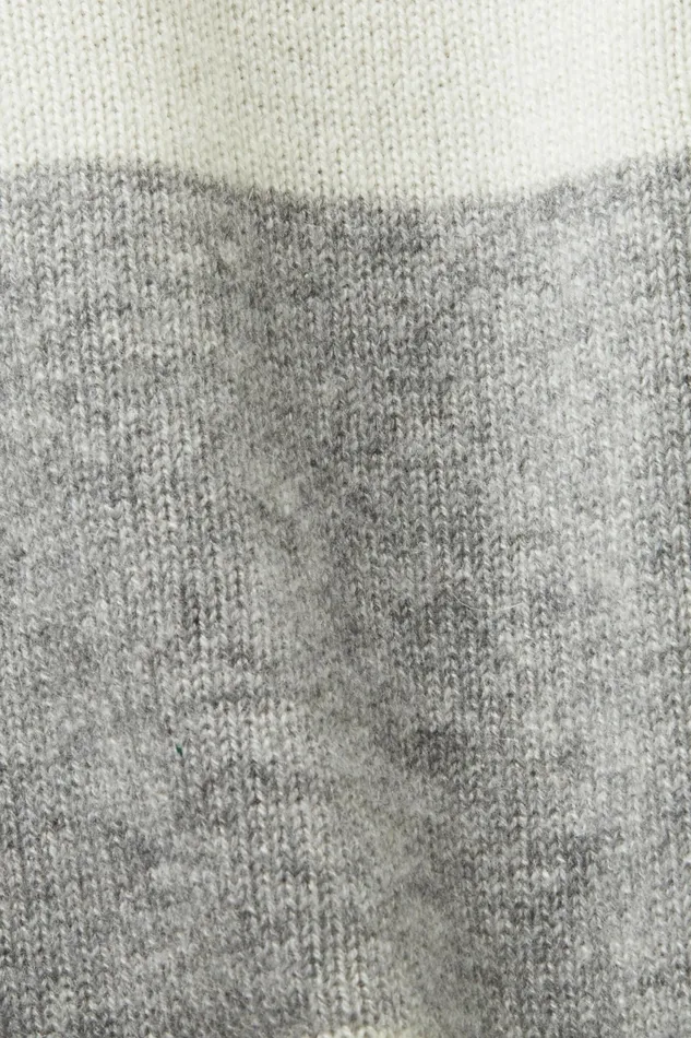 Sweaters Women Esprit Cashmere VNeck Rugby Stripe Cardigan Light Grey
