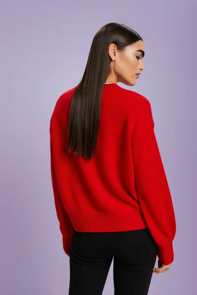 Sweaters Women Esprit Cashmere VNeck Sweater Red