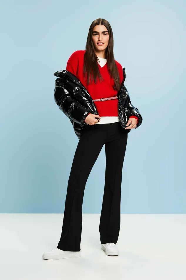 Sweaters Women Esprit Cashmere VNeck Sweater Red
