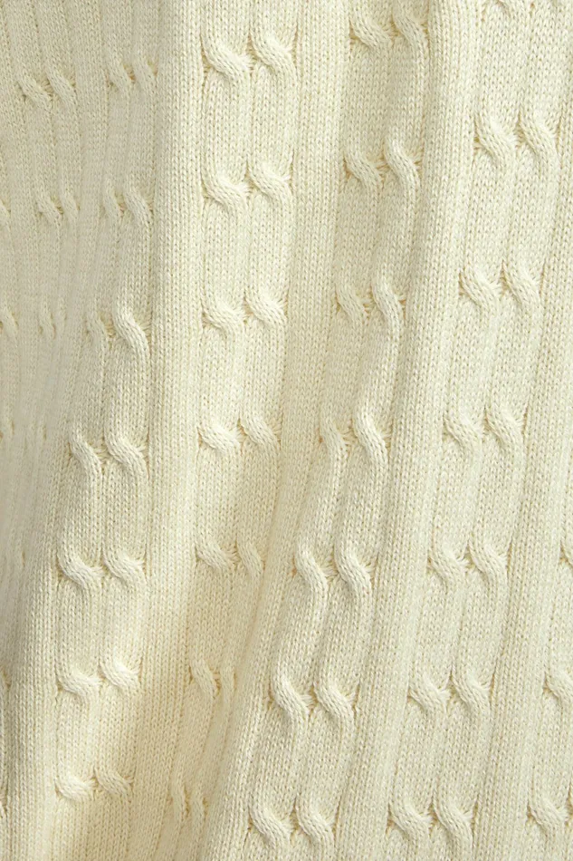 Sweaters Women Esprit Organic Cotton Cable Knit Polo Mini Dress Beige