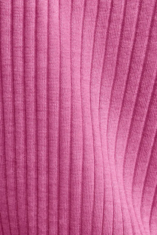Sweaters Women Esprit RibKnit Merino Wool Cardigan Pink Fuchsia 5