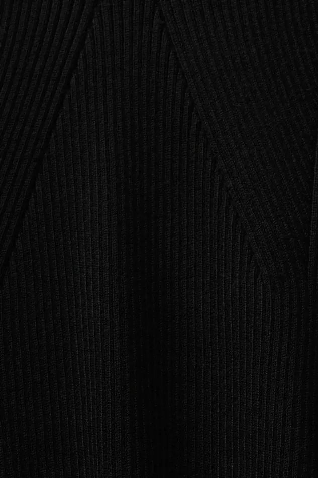 Sweaters Women Esprit RibKnit VNeck Sweater Black