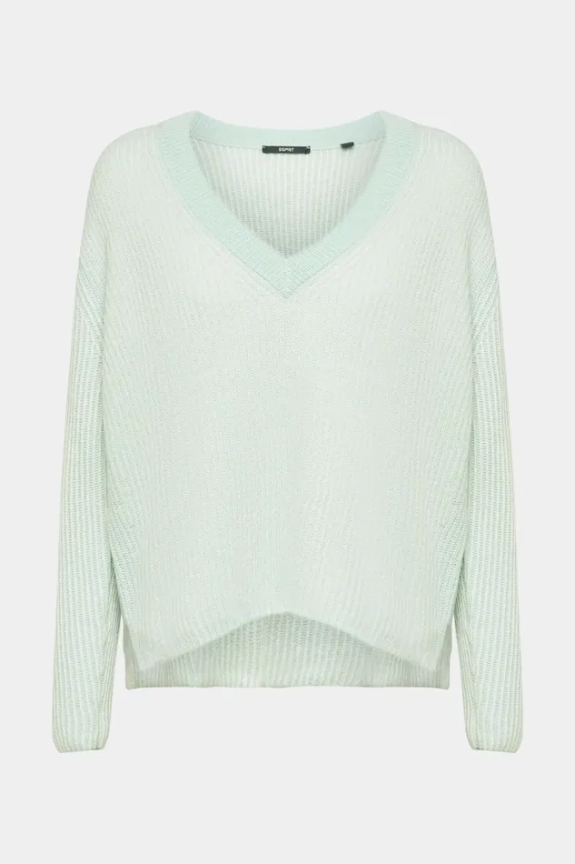 Sweaters Women Esprit TwoTone Jumper With Alpaca Light Aqua Green
