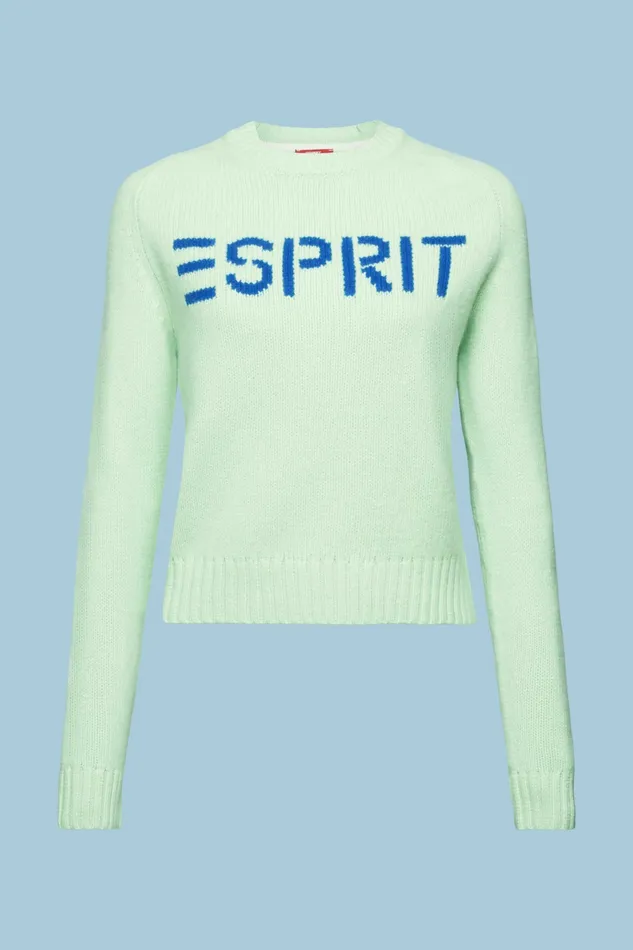 Sweaters Women Esprit Wool Cashmere Logo Sweater Light Green