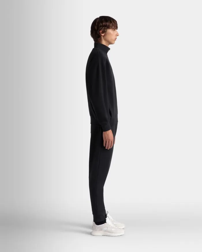Sweatpants With A Bally Crest Logo In Navy Blue Cotton Men Bally Tracksuits