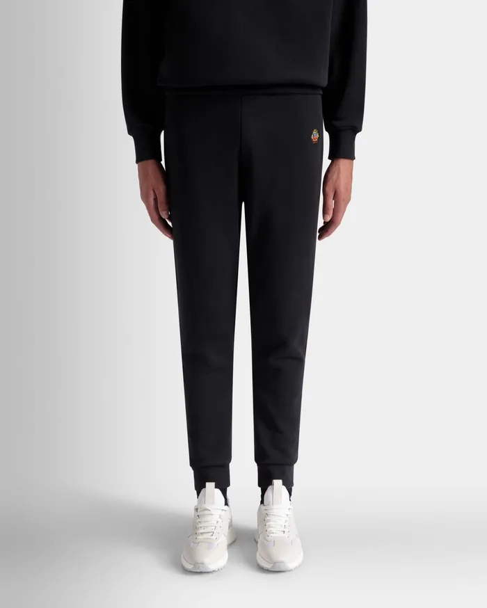 Sweatpants With A Bally Crest Logo In Navy Blue Cotton Men Bally Tracksuits