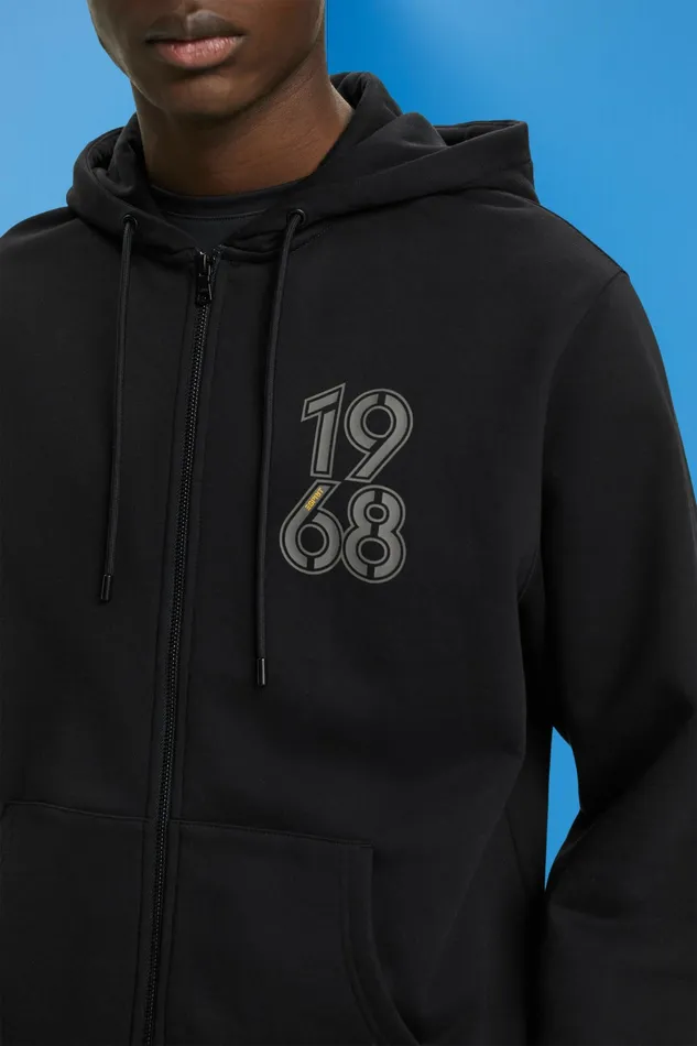 Sweatshirts Hoodies Men Esprit FullLength Zip Hoodie Black