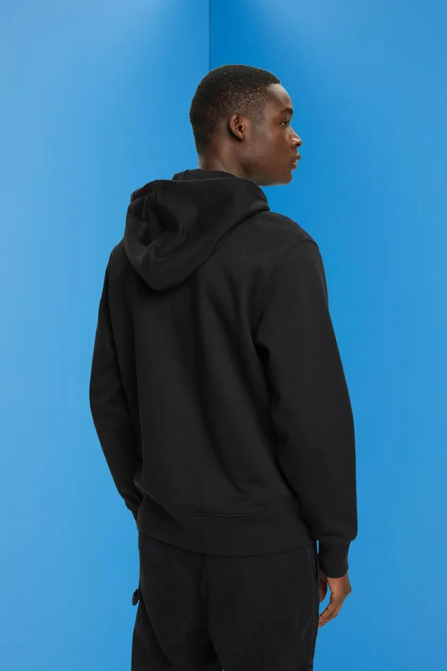 Sweatshirts Hoodies Men Esprit FullLength Zip Hoodie Black