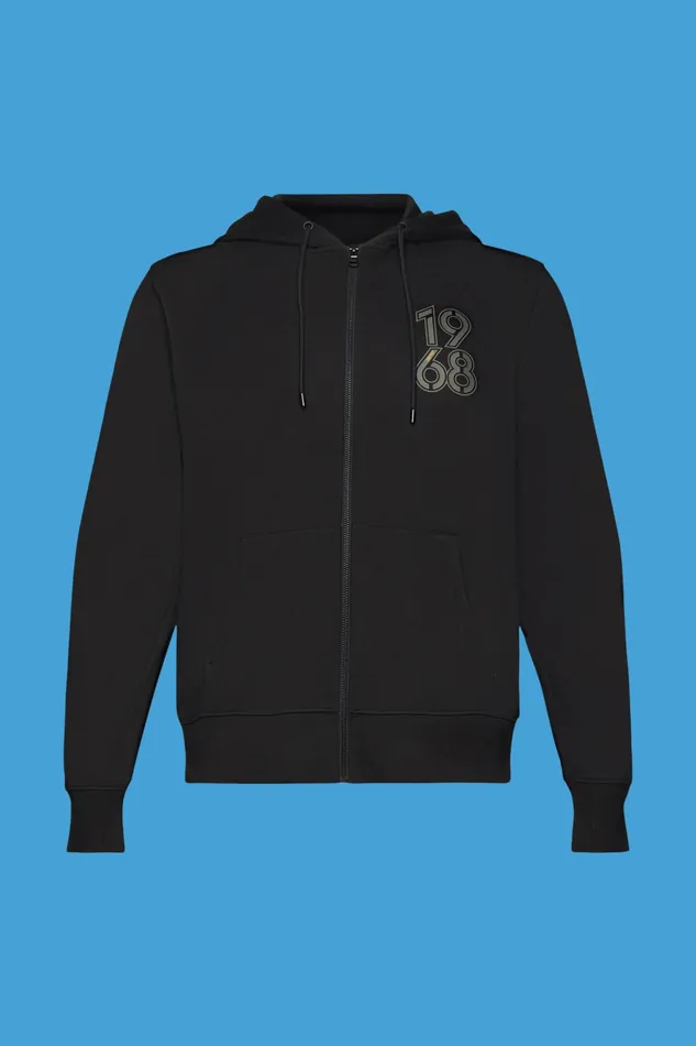 Sweatshirts Hoodies Men Esprit FullLength Zip Hoodie Black