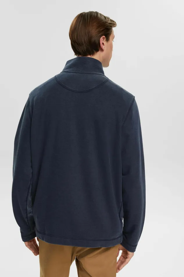 Sweatshirts Hoodies Men Esprit Logo Embroidered Half Zip Sweatshirt Navy
