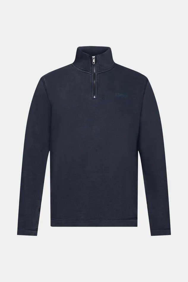 Sweatshirts Hoodies Men Esprit Logo Embroidered Half Zip Sweatshirt Navy