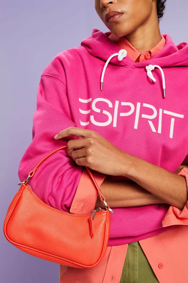 Sweatshirts Hoodies Men Esprit Unisex Logo Fleece Hoodie Pink Fuchsia
