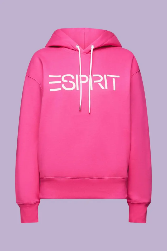 Sweatshirts Hoodies Men Esprit Unisex Logo Fleece Hoodie Pink Fuchsia