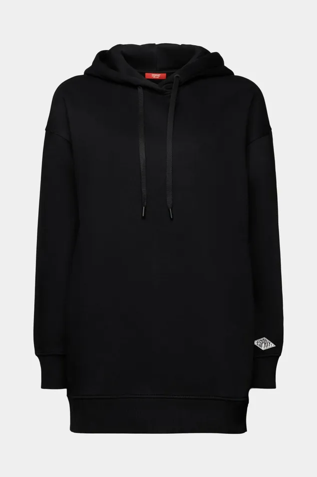 Sweatshirts Hoodies Women Esprit Oversized CottonFleece Hoodie Black