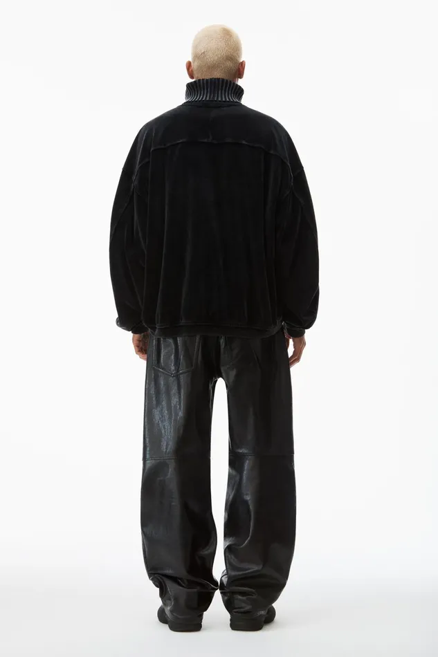 Sweatshirts Men Alexander Wang Rib Trim Turtleneck In Velour