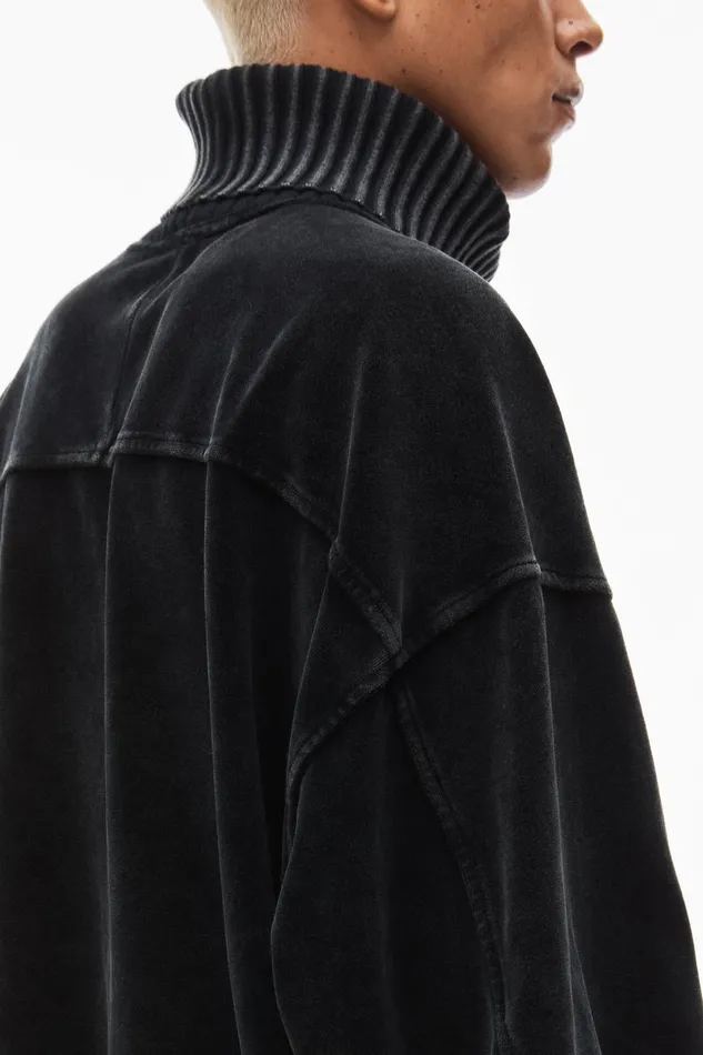 Sweatshirts Men Alexander Wang Rib Trim Turtleneck In Velour