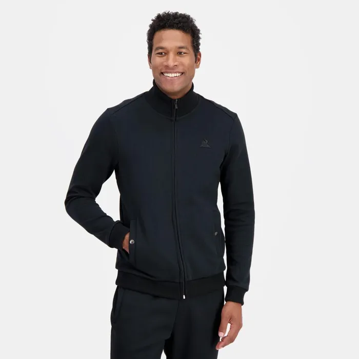 Sweatshirts Men Le Coq Sportif Ton Sur Ton ZipUp Sweatshirtshirt Black
