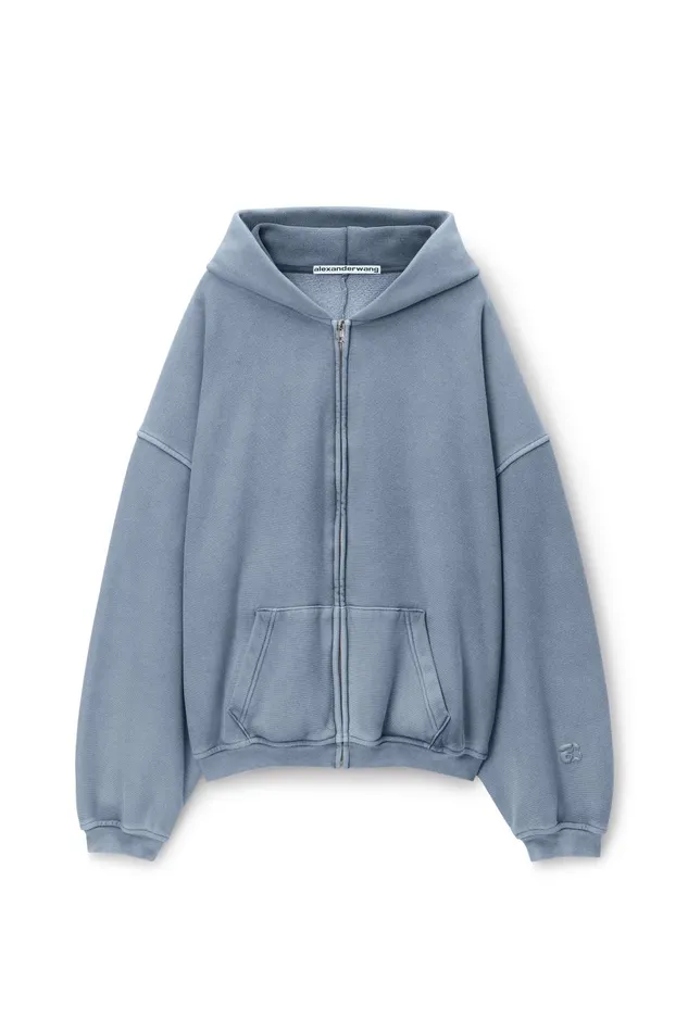 Sweatshirts MenWomen Alexander Wang Oversize Star LogoPrint ZipUp Hoodie