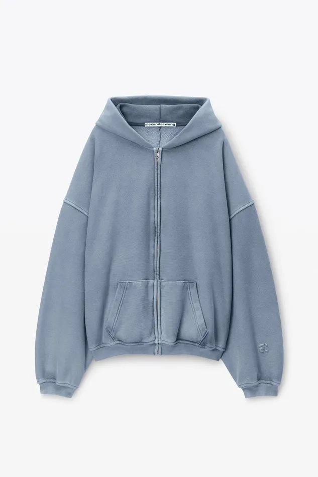 Sweatshirts MenWomen Alexander Wang Oversize Star LogoPrint ZipUp Hoodie