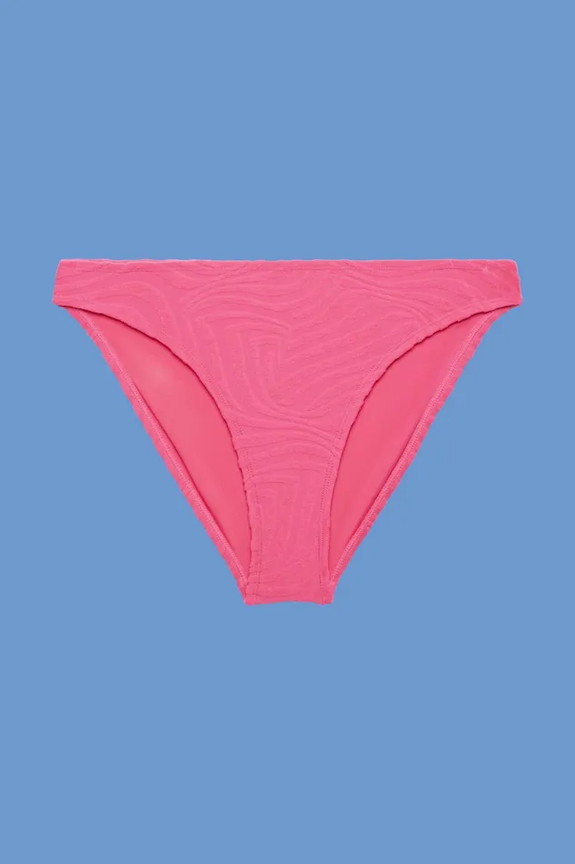 Swimwear Women Esprit Recycled Jacquard Bikini Bottoms Pink Fuchsia