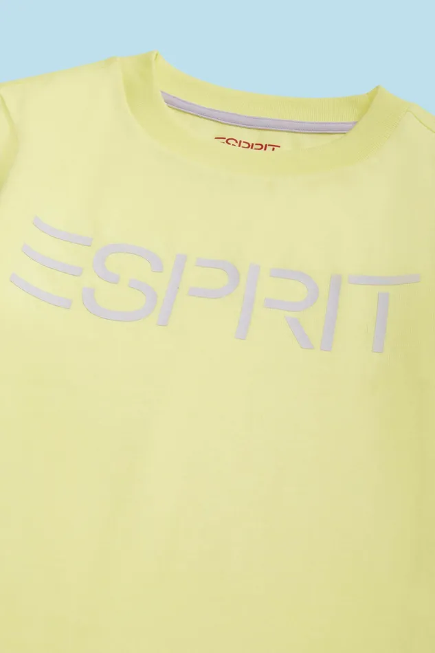 Tshirts Kids Esprit Organic Cotton Logo TShirt Pastel Yellow