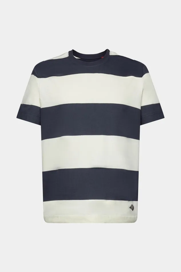 TShirts Polos Men Esprit Logo Striped TShirt Petrol Blue