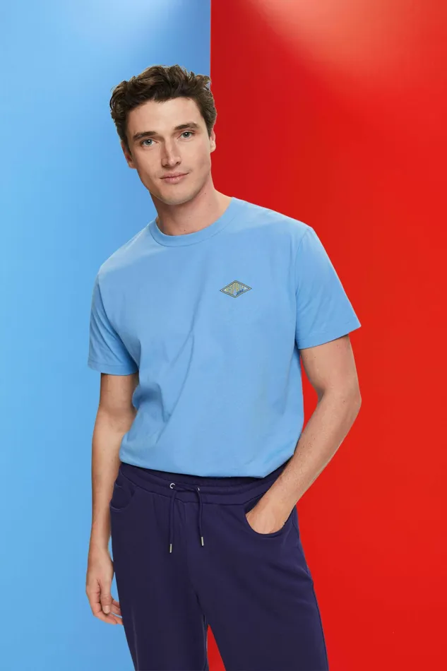 TShirts Polos Men Esprit Logo TShirt Light Blue Lavender