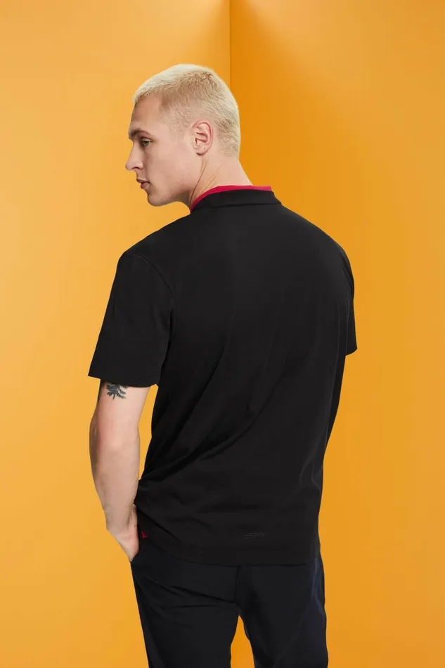 TShirts Polos Men Esprit Sustainable Cotton TShirt With Heart Motif Black